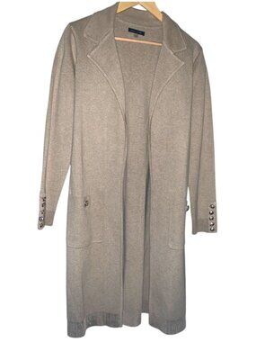 NWT Tommy Hilfiger Cardigan Duster Open-Drape, Collared, Tan, Medium